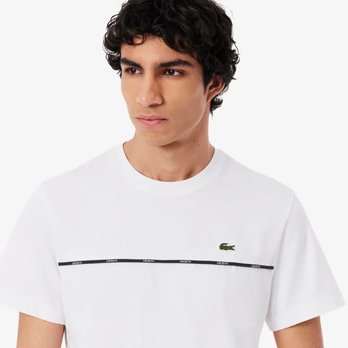 Herr-T-shirt i bomullsjersey med logotyp Herr-T-shirt i bomullsjersey med logotyp