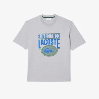 Herr-T-shirt i lös passform av tjock bomull med tryck