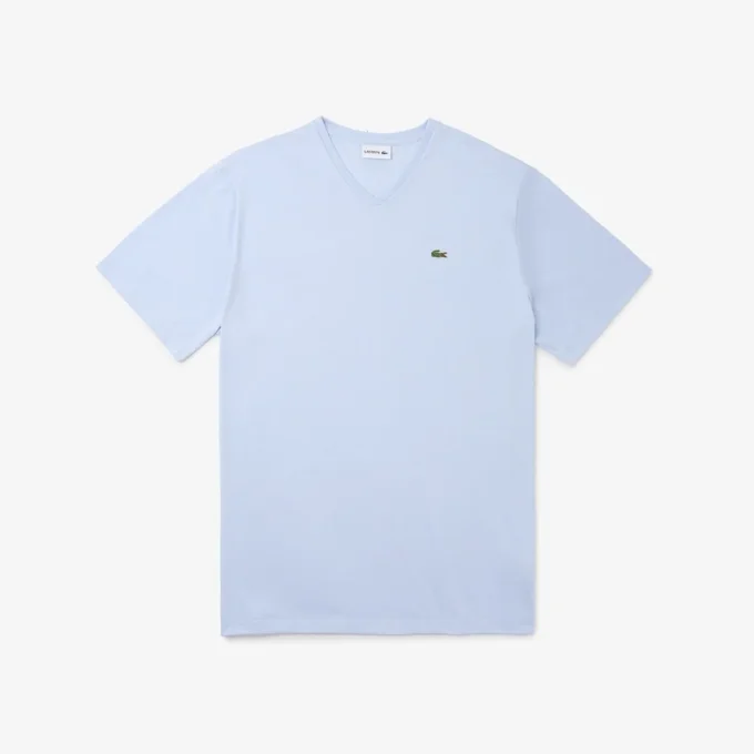 Herr-T-shirt i Pima-bomull med V-ringning i stor storlek Herr-T-shirt i Pima-bomull med V-ringning i stor storlek