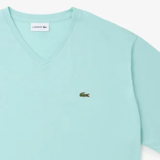 Herr-T-shirt i Pima-bomull med V-ringning i stor storlek
