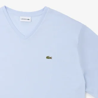 Herr-T-shirt i Pima-bomull med V-ringning i stor storlek