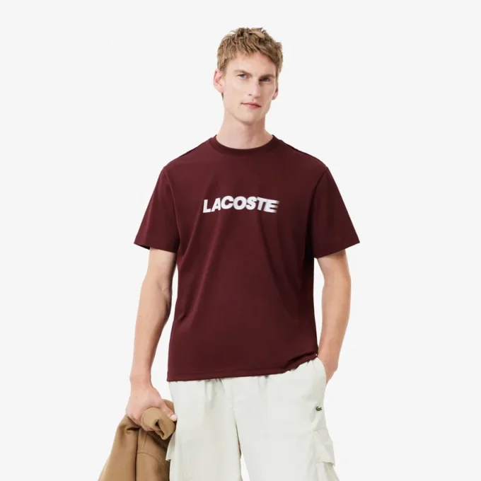 Herr-T-shirt i tjock bomull med logotyp Herr-T-shirt i tjock bomull med logotyp