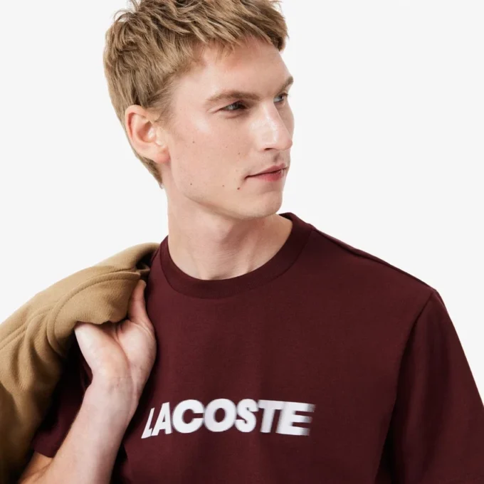 Herr-T-shirt i tjock bomull med logotyp Herr-T-shirt i tjock bomull med logotyp