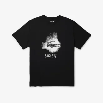 Herr-T-shirt med krokodil i stor storlek för sport
