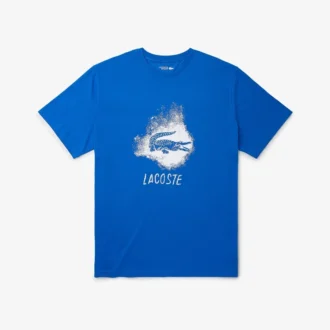 Herr-T-shirt med krokodil i stor storlek för sport