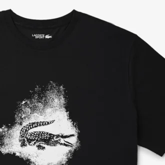 Herr-T-shirt med krokodil i stor storlek för sport