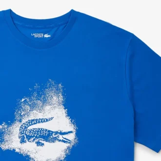 Herr-T-shirt med krokodil i stor storlek för sport