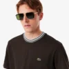 Herr-T-shirt med randig hals, tillverkad i Frankrike Herr-T-shirt med randig hals, tillverkad i Frankrike