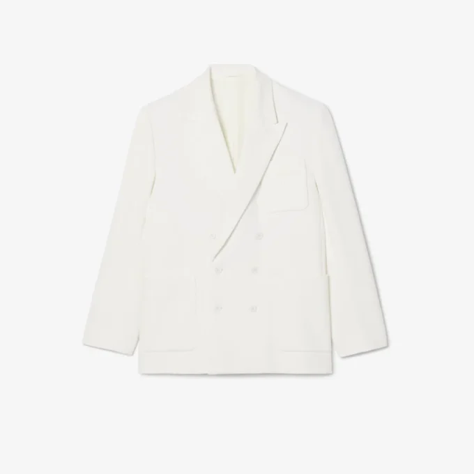 Herrblazer med dubbelknäppning och broderad Heritage-logotyp Herrblazer med dubbelknäppning och broderad Heritage-logotyp