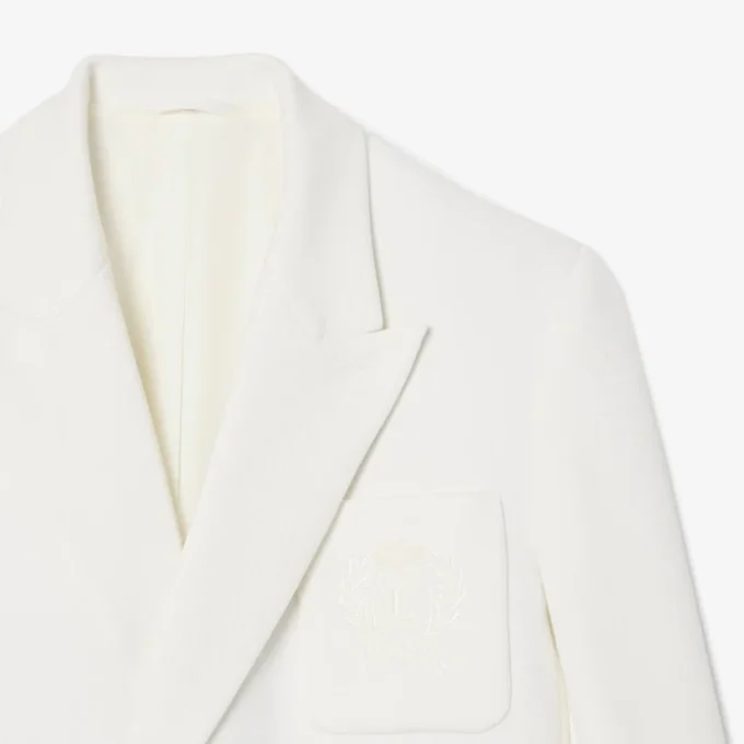 Herrblazer med dubbelknäppning och broderad Heritage-logotyp Herrblazer med dubbelknäppning och broderad Heritage-logotyp