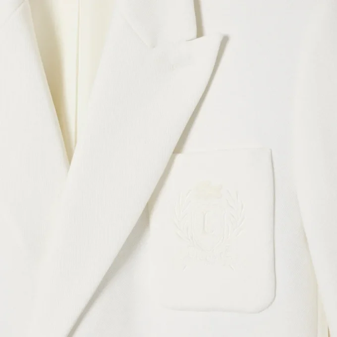 Herrblazer med dubbelknäppning och broderad Heritage-logotyp Herrblazer med dubbelknäppning och broderad Heritage-logotyp