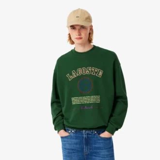 Herre-fleecesweatshirt med Heritage-broderi