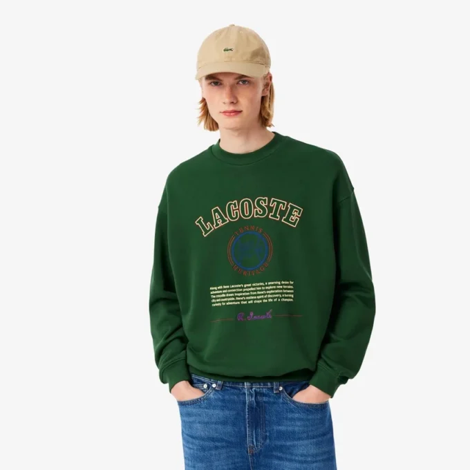 Herre-fleecesweatshirt med Heritage-broderi Herre-fleecesweatshirt med Heritage-broderi