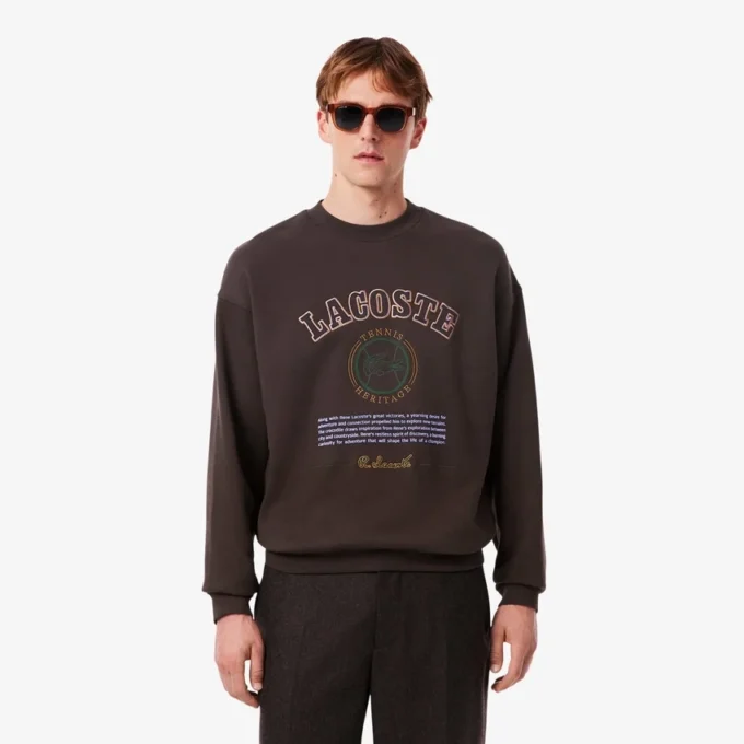 Herre-fleecesweatshirt med Heritage-broderi Herre-fleecesweatshirt med Heritage-broderi