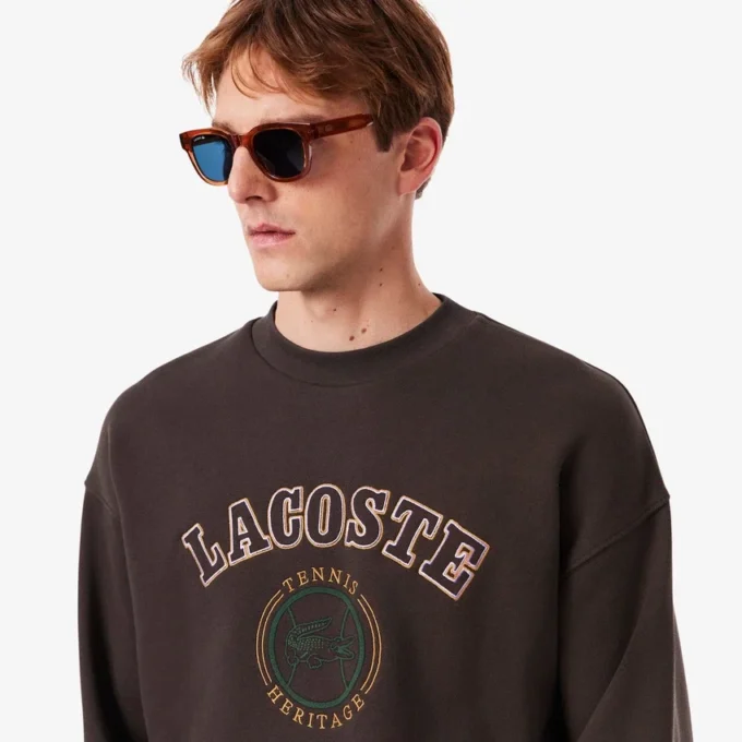 Herre-fleecesweatshirt med Heritage-broderi Herre-fleecesweatshirt med Heritage-broderi