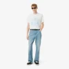Herrjeans i bomullsdenim med 5 fickor och lös passform Herrjeans i bomullsdenim med 5 fickor och lös passform