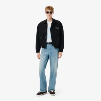 Herrjeans i bomullsdenim med 5 fickor och lös passform