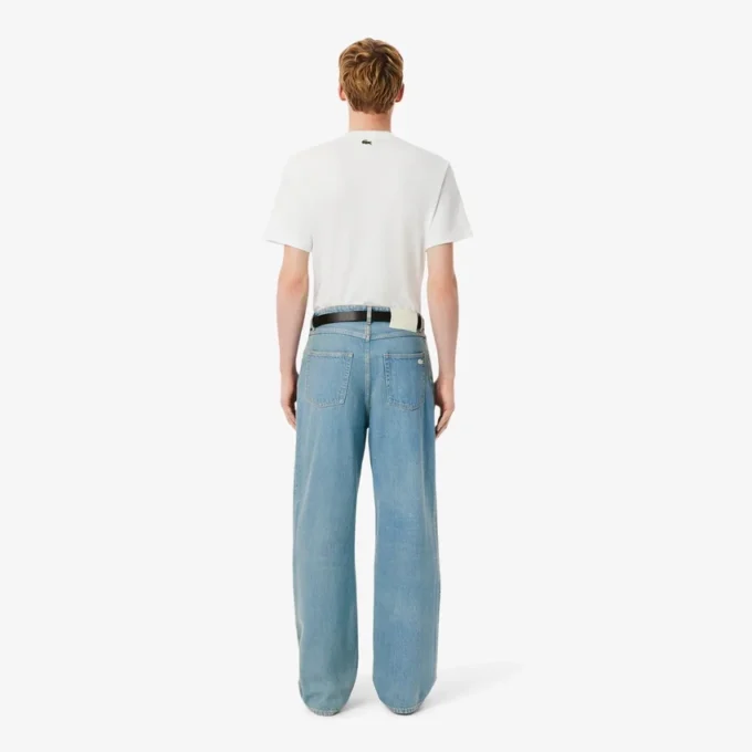 Herrjeans i bomullsdenim med 5 fickor och lös passform Herrjeans i bomullsdenim med 5 fickor och lös passform