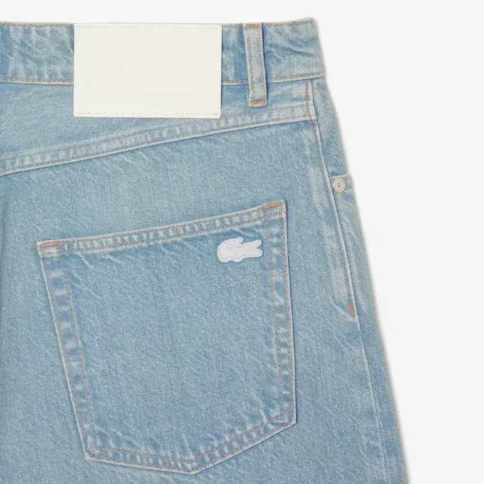 Herrjeans i bomullsdenim med 5 fickor och lös passform Herrjeans i bomullsdenim med 5 fickor och lös passform