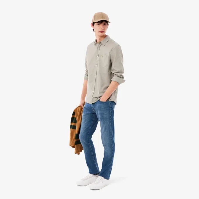Herrjeans i slim fit med 5 fickor i indigo