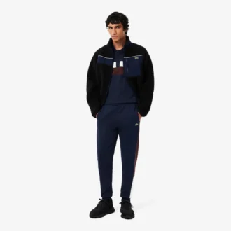 Herrpikétröja i regular fit med färgblockering och petit piqué