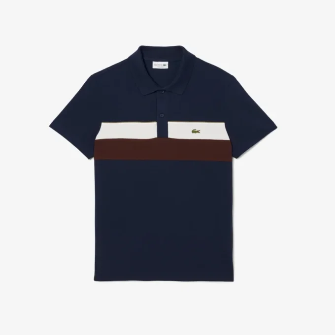 Herrpikétröja i regular fit med färgblockering och petit piqué Herrpikétröja i regular fit med färgblockering och petit piqué