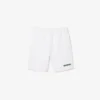 Herrshorts i fleece med broderad text i normal passform Herrshorts i fleece med broderad text i normal passform