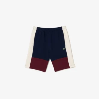 Herrshorts i fleece med regular fit och färgblock