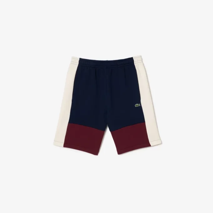 Herrshorts i fleece med regular fit och färgblock Herrshorts i fleece med regular fit och färgblock