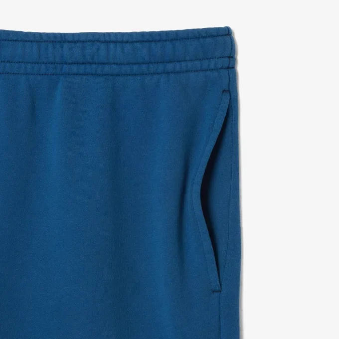Herrshorts i fleece med tvättad effekt och tryck i regular fit