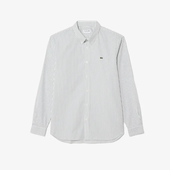 Herrskjorta i regular fit med randigt pinpoint-tyg Herrskjorta i regular fit med randigt pinpoint-tyg