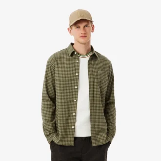 Herrskjorta i rutig flanell med normal passform