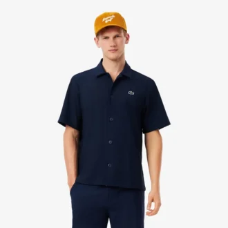 Herrskjorta i stretch med Ultra Dry-tryck för Golf