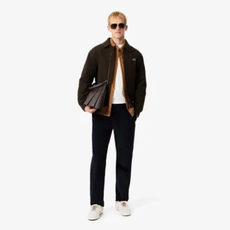 Herrskjorta i velour med normal passform