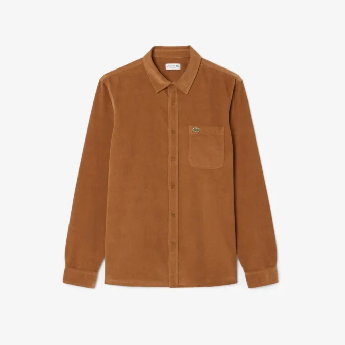 Herrskjorta i velour med normal passform Herrskjorta i velour med normal passform