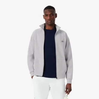 Herrsweatshirt i dubbelsidig jersey med dragkedja