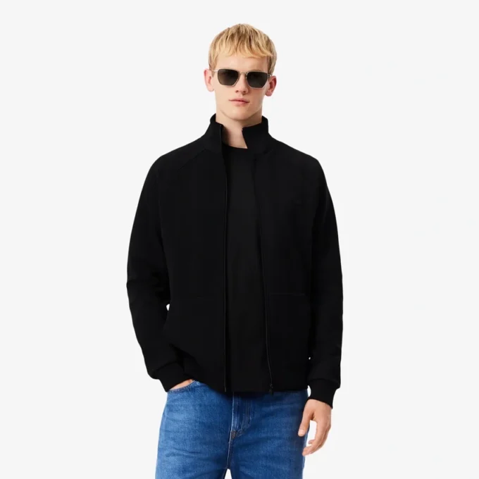 Herrsweatshirt i dubbelsidig jersey med dragkedja Herrsweatshirt i dubbelsidig jersey med dragkedja