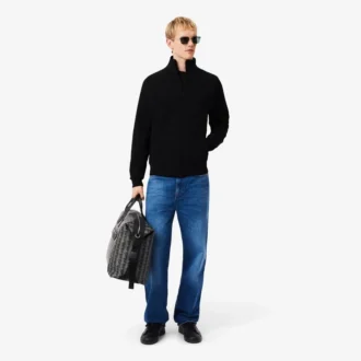 Herrsweatshirt i dubbelsidig jersey med dragkedja