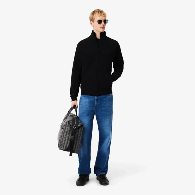 Herrsweatshirt i dubbelsidig jersey med dragkedja Herrsweatshirt i dubbelsidig jersey med dragkedja