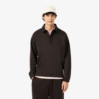 Herrsweatshirt i fleece med lös passform
