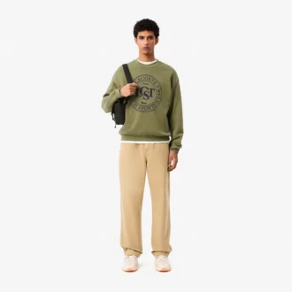 Herrsweatshirt i fleece med lös passform och tryck