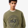 Herrsweatshirt i fleece med lös passform och tryck Herrsweatshirt i fleece med lös passform och tryck