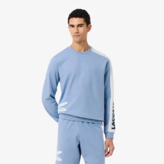 Herrsweatshirt i fleece med tryck