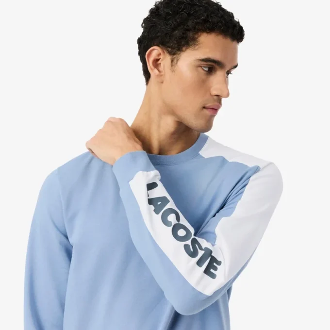Herrsweatshirt i fleece med tryck
