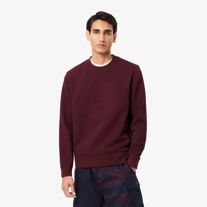 Herrsweatshirt i piqué med präglad logotyp Herrsweatshirt i piqué med präglad logotyp