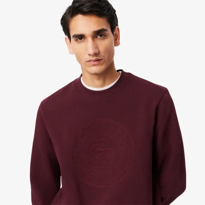 Herrsweatshirt i piqué med präglad logotyp Herrsweatshirt i piqué med präglad logotyp