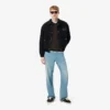 Herrsweatshirt i ribbad bomull med polokrage Herrsweatshirt i ribbad bomull med polokrage