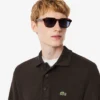 Herrsweatshirt i ribbad bomull med polokrage Herrsweatshirt i ribbad bomull med polokrage