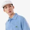 Herrsweatshirt i ribbad bomull med polokrage Herrsweatshirt i ribbad bomull med polokrage