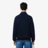 Herrsweatshirt i ribbad bomull med polokrage Herrsweatshirt i ribbad bomull med polokrage